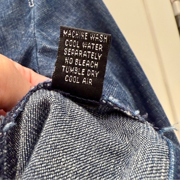 Ellen Tracy Collarless Jean Jacket Semi-Cropped Length - Picture 9 of 9